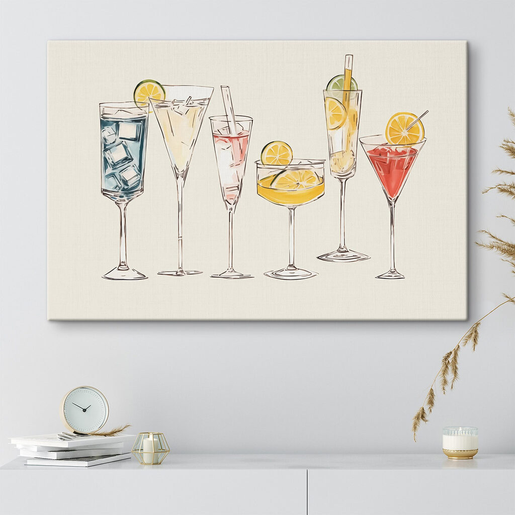 Group of different colored drinks