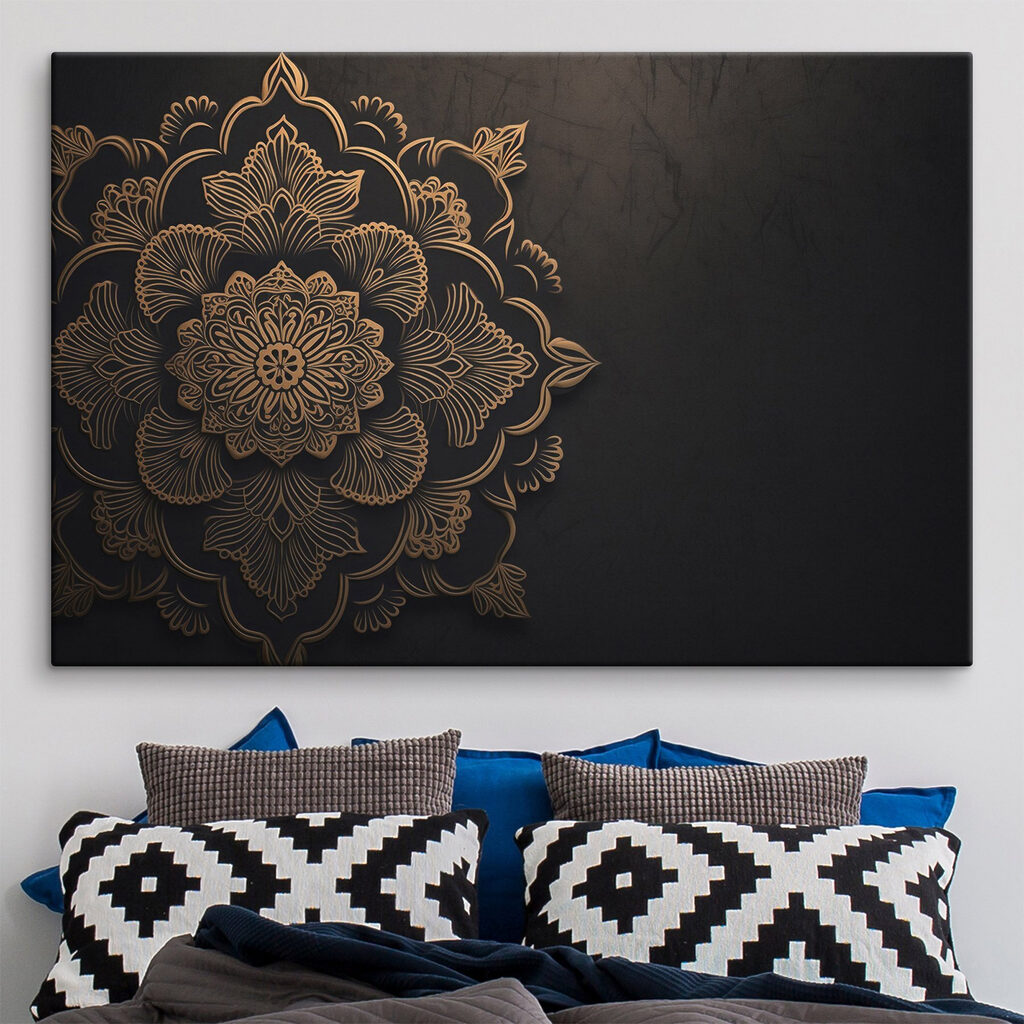 Intricate floral design on dark background