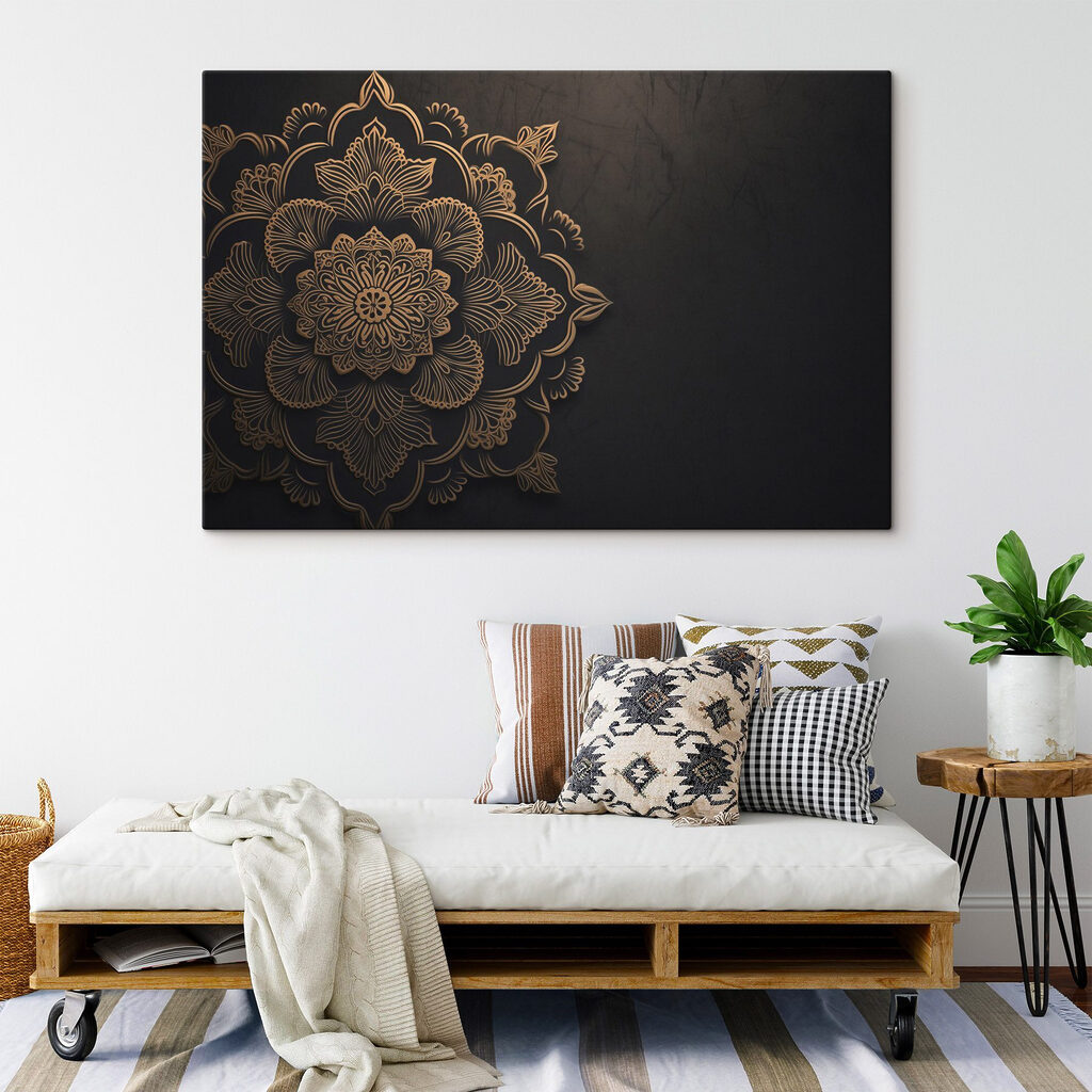 Intricate floral design on dark background