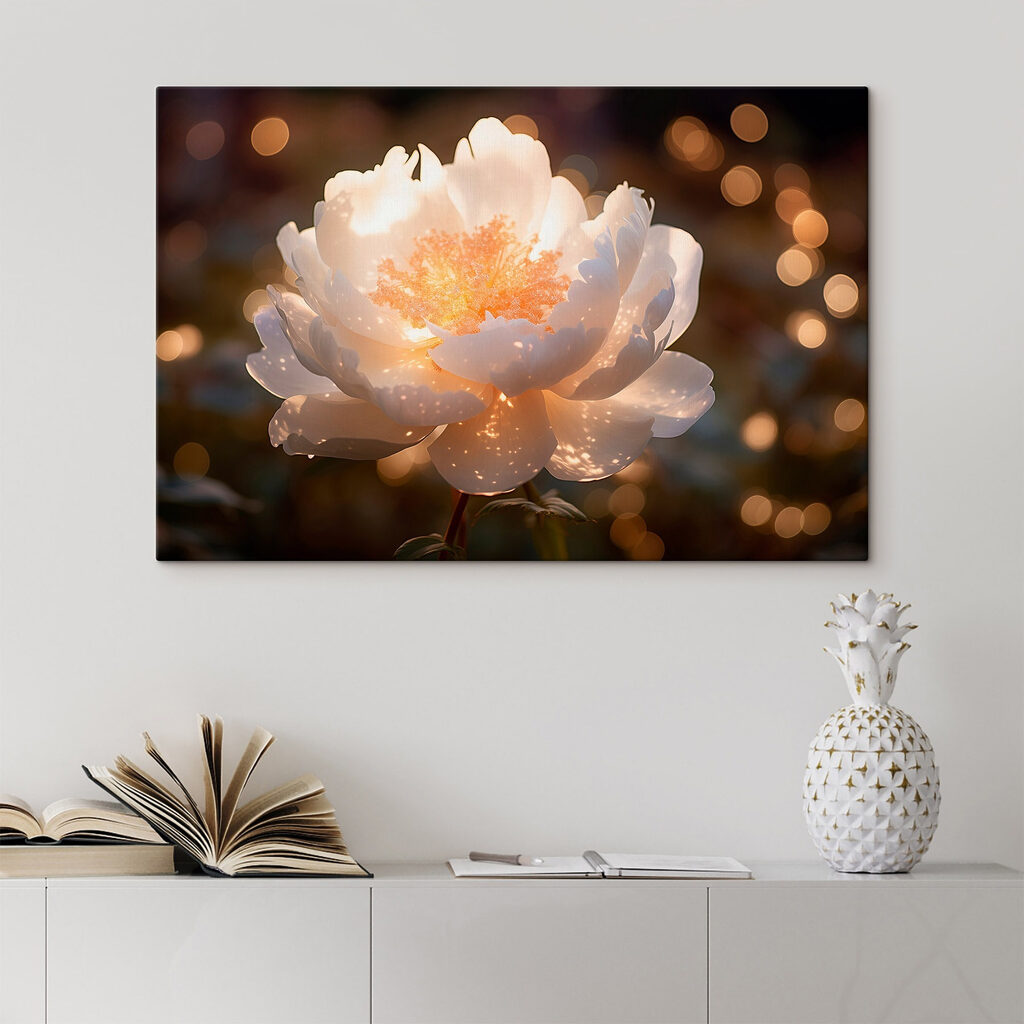 White flower with yellow center