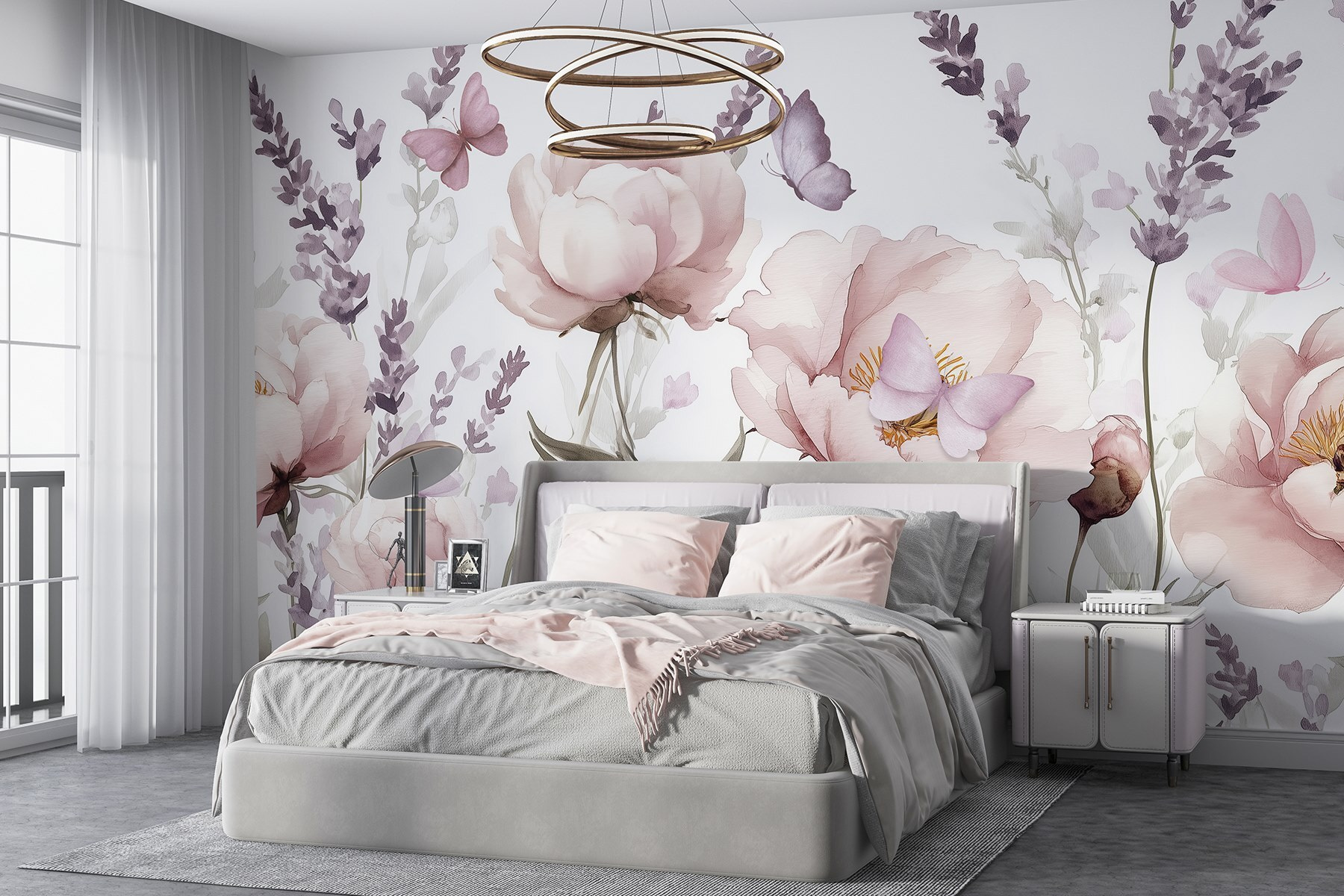 Painting of flowers and butterflies Painting of flowers and butterflies