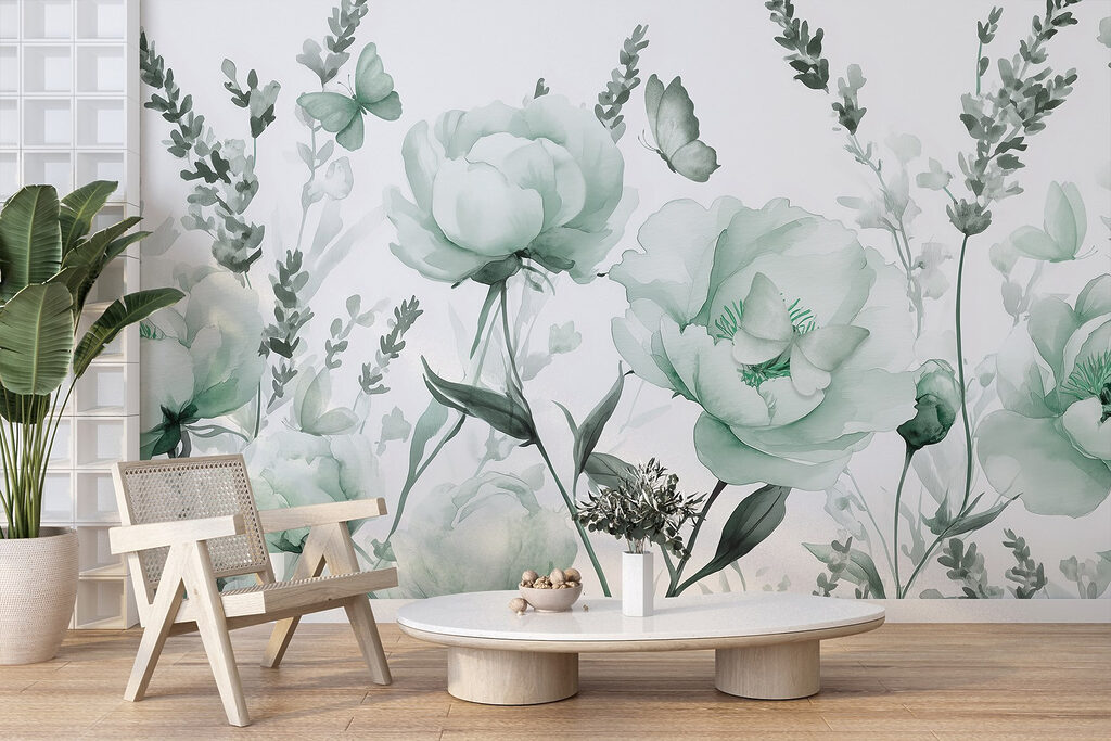 Delicate blooms in soft green hues