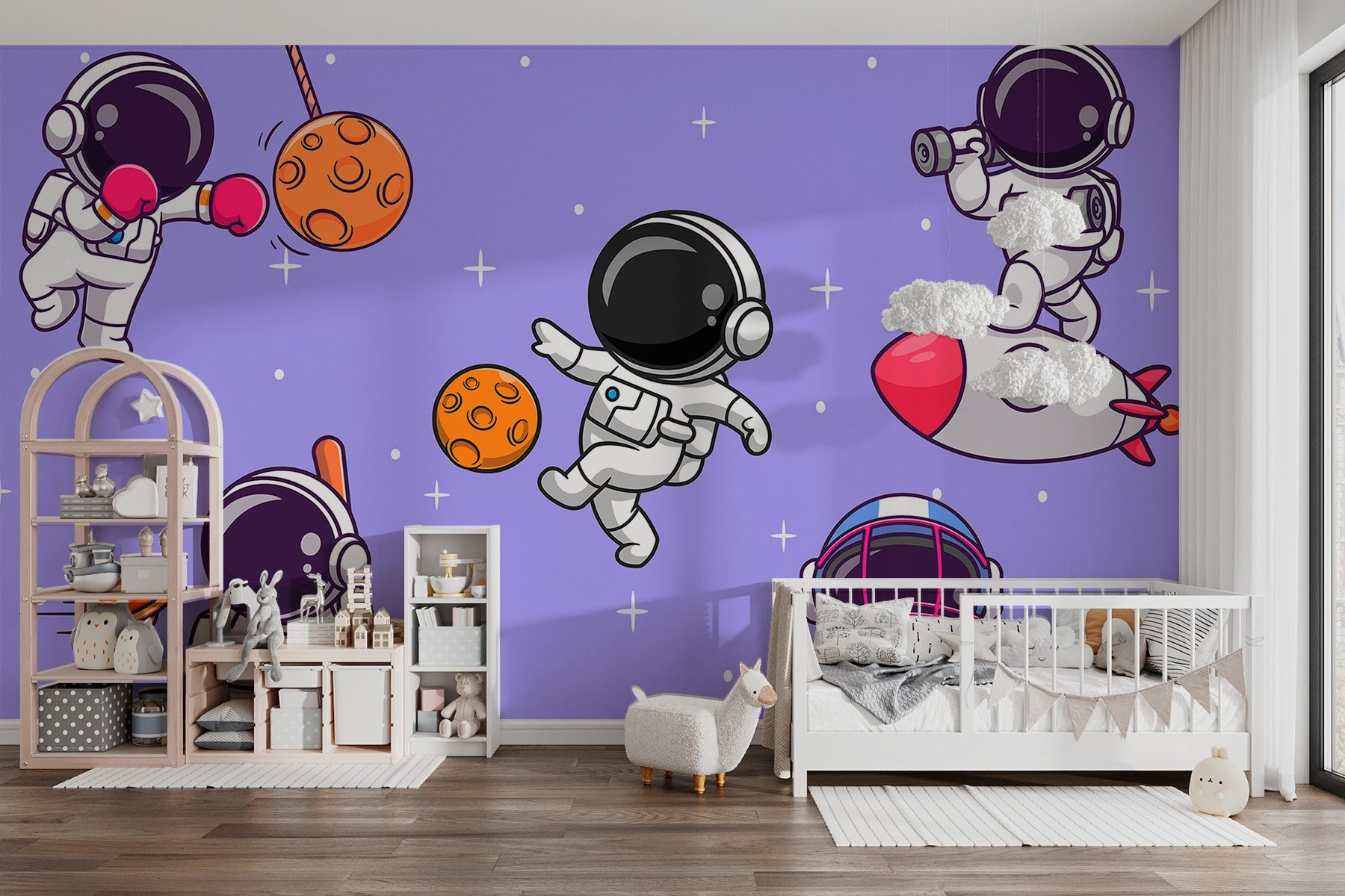 Cartoon of astronauts in space Cartoon of astronauts in space