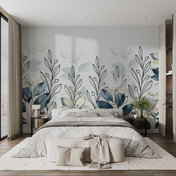 Fotótapéta Fotótapéta Finom botanikus dizájn lágy árnyalatokban (Cikkszám: w03710)