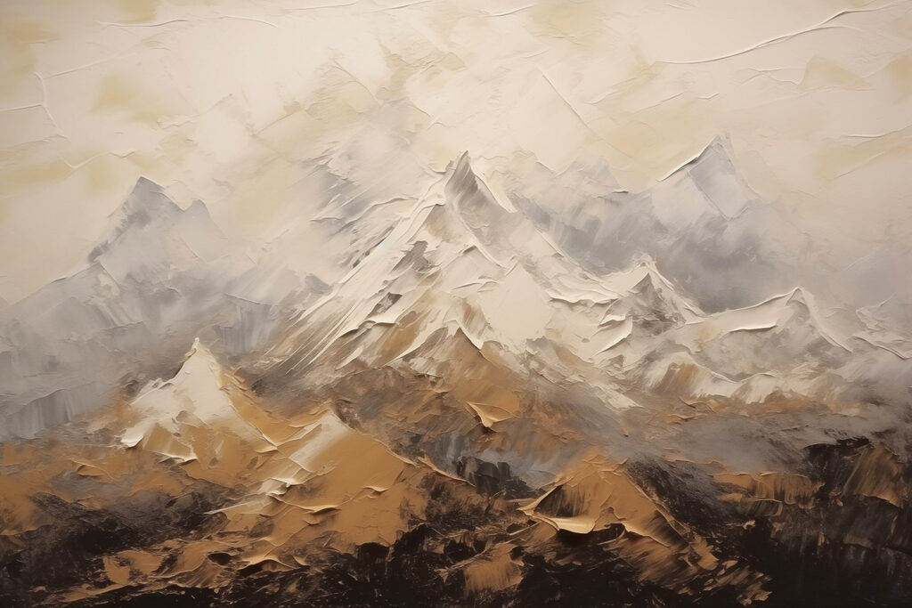 Painting of a mountain range