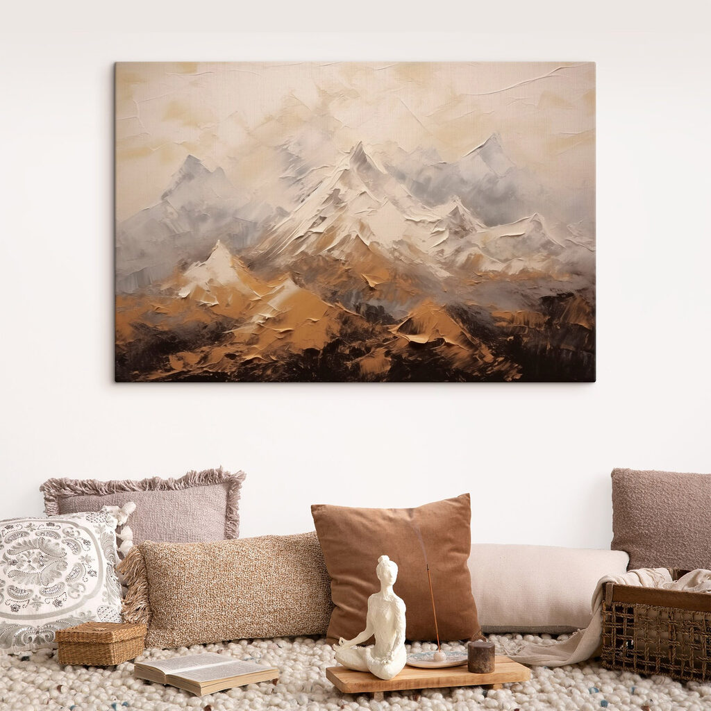 Painting of a mountain range