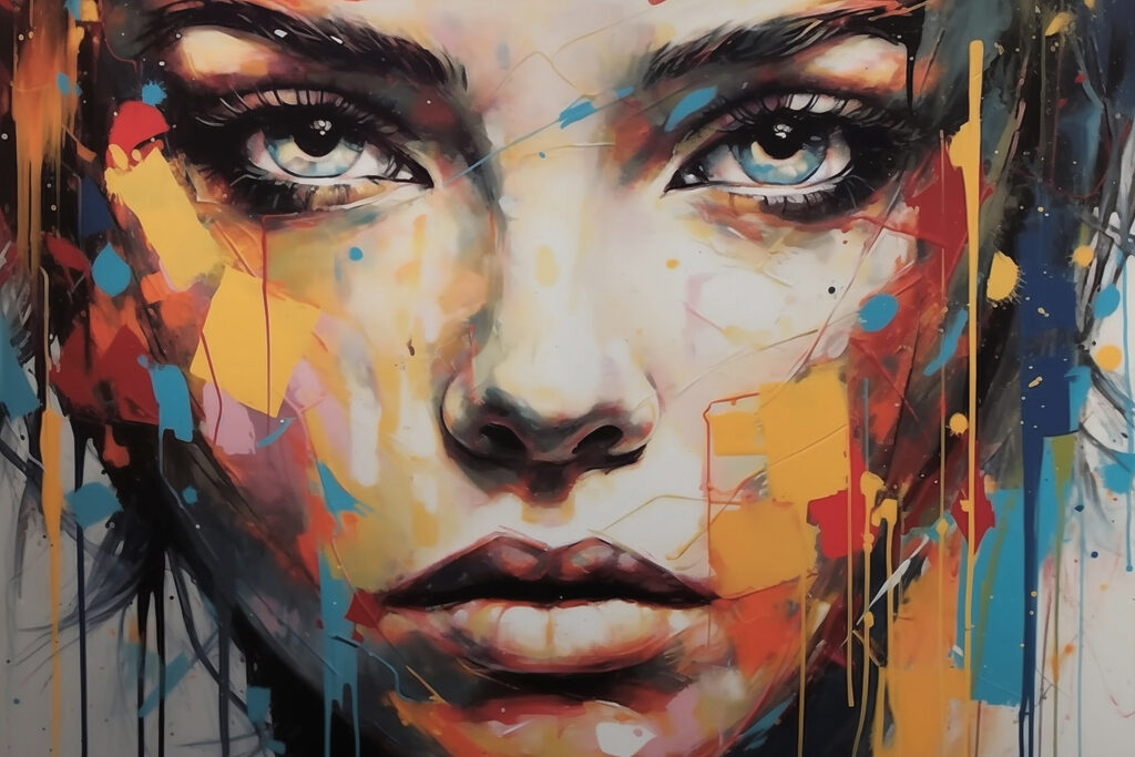 Painting of a woman's face