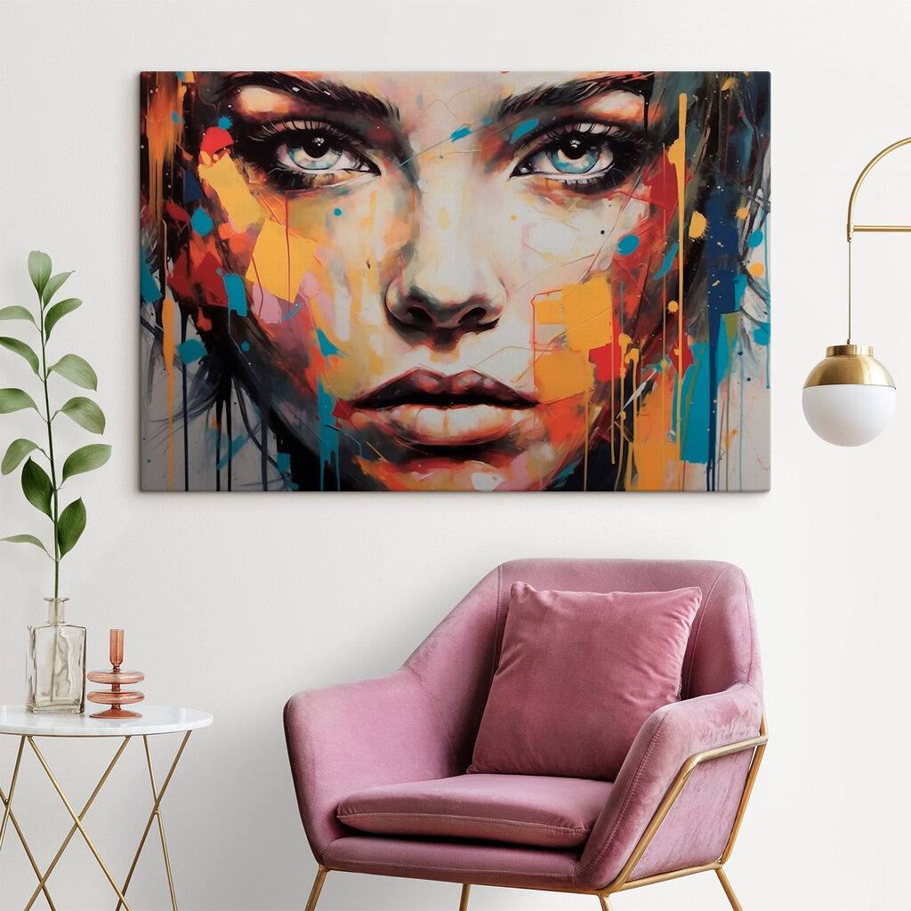 Painting of a woman's face