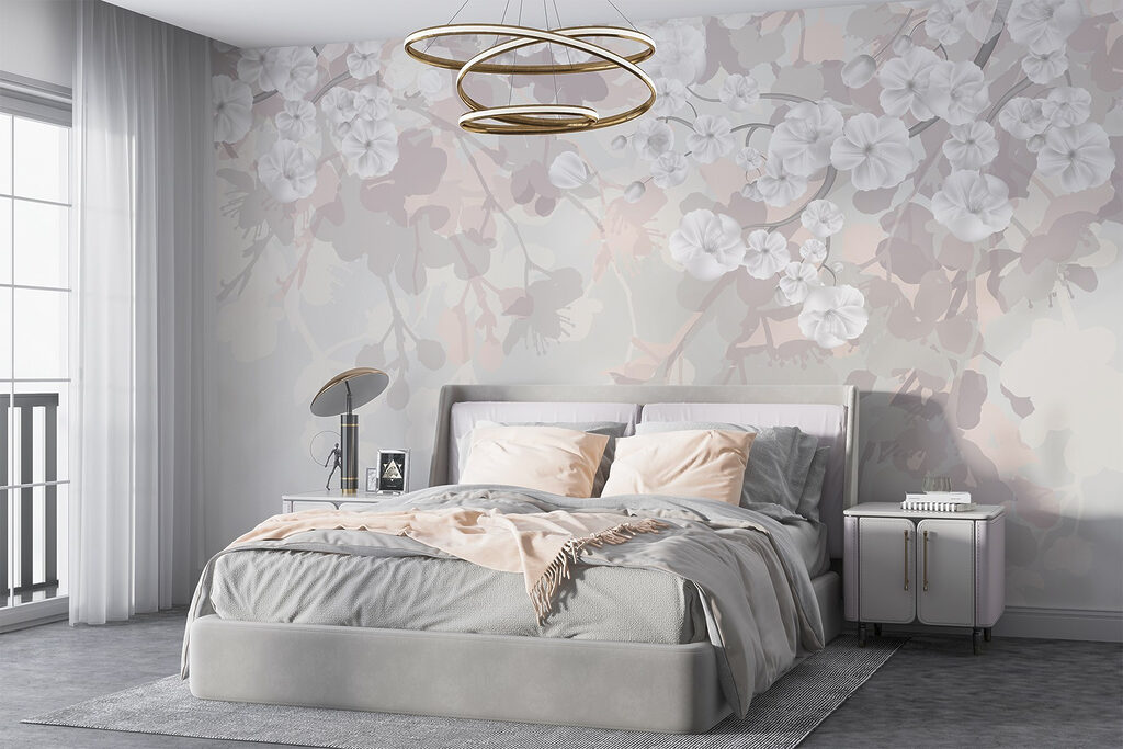 White flowers on a white background