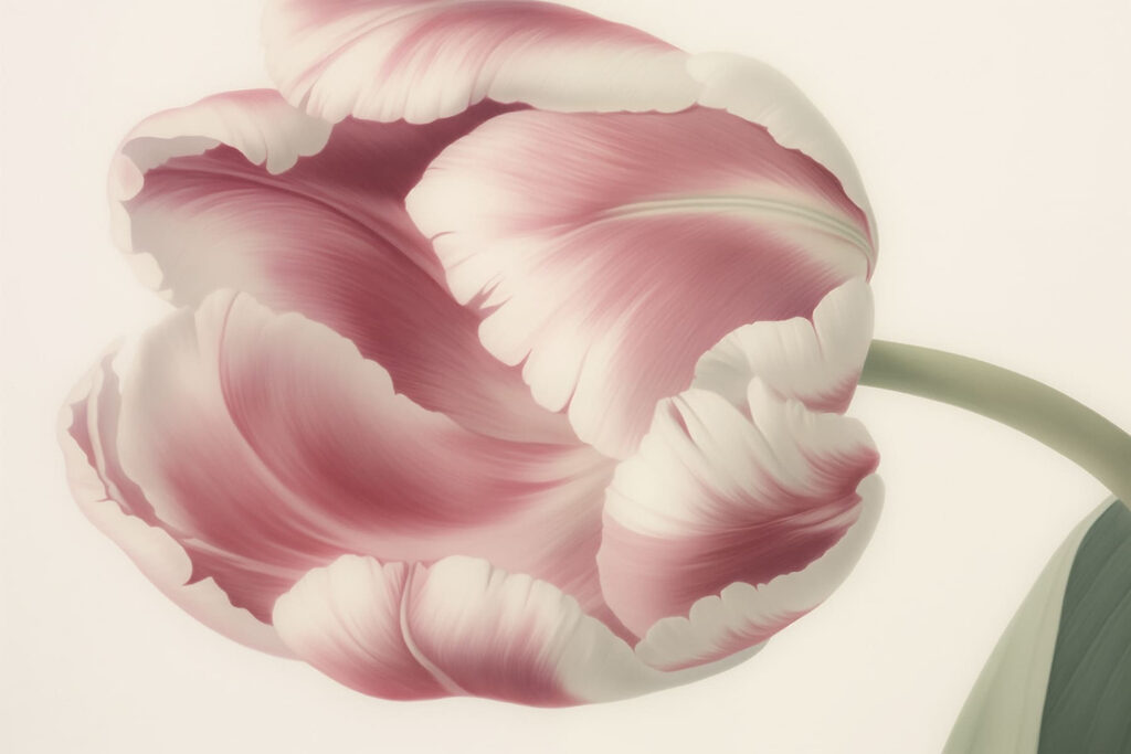 Finom rózsaszín tulipán virágzik Finom rózsaszín tulipán virágzik