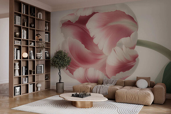 Finom rózsaszín tulipán virágzik Finom rózsaszín tulipán virágzik