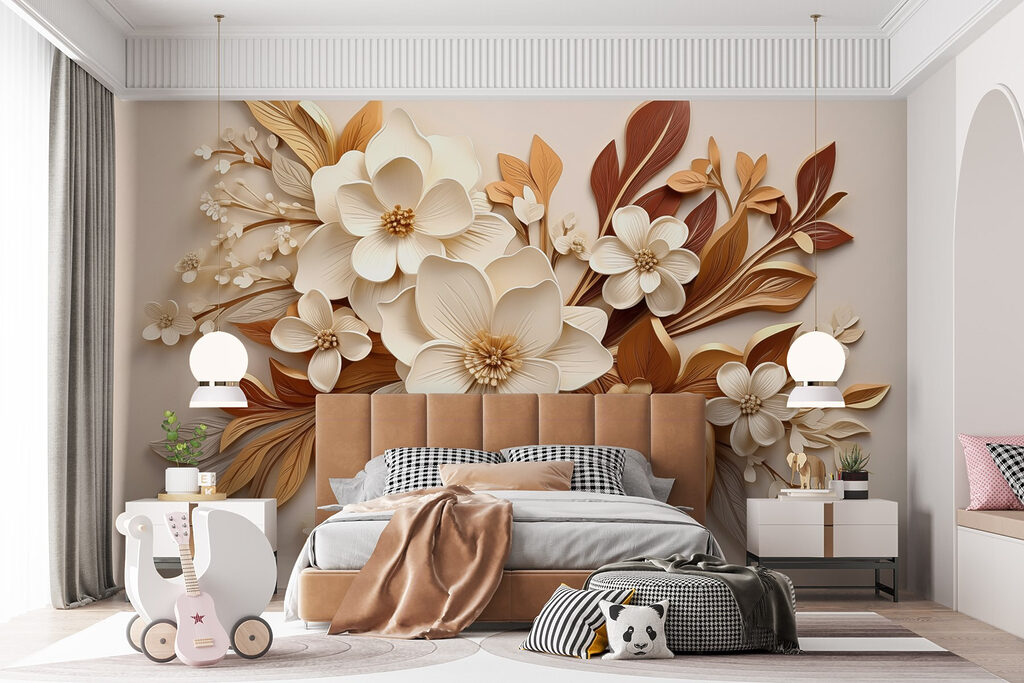 Group of white and brown flowers Group of white and brown flowers