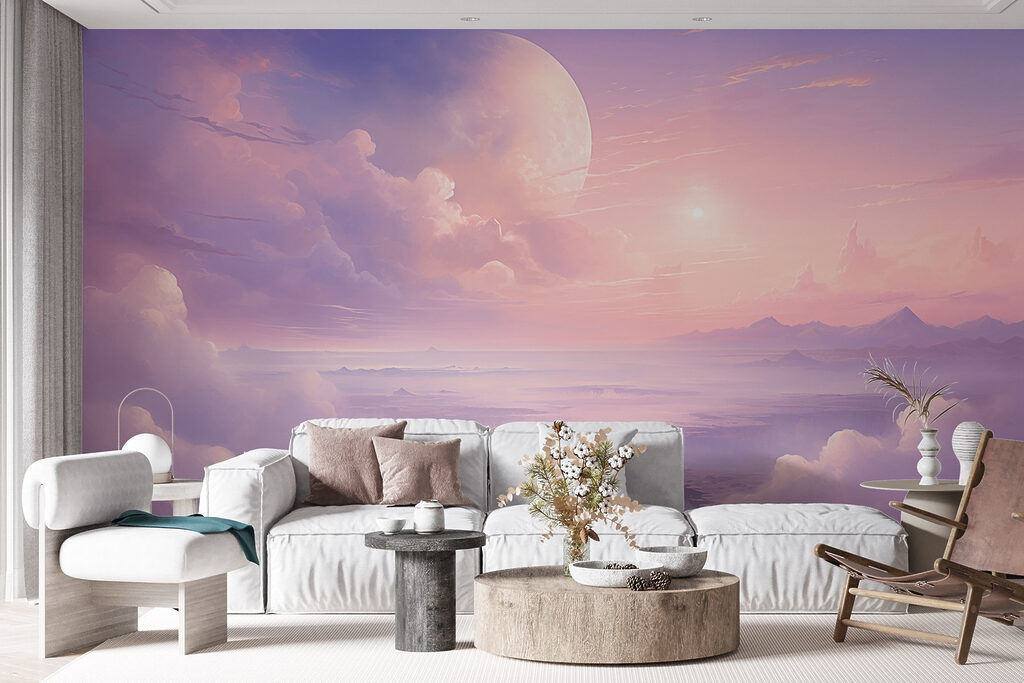 Landscape with clouds and a moon