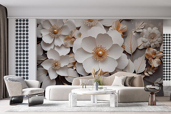 Elegant paper flowers in soft tones