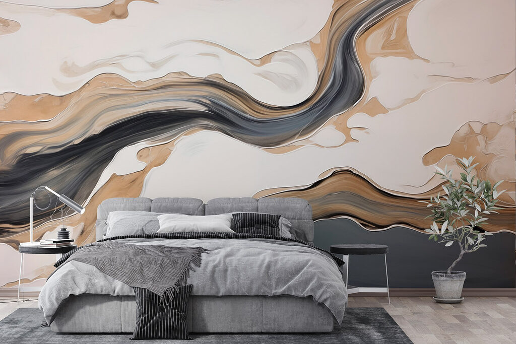 White and black swirls on a white surface White and black swirls on a white surface