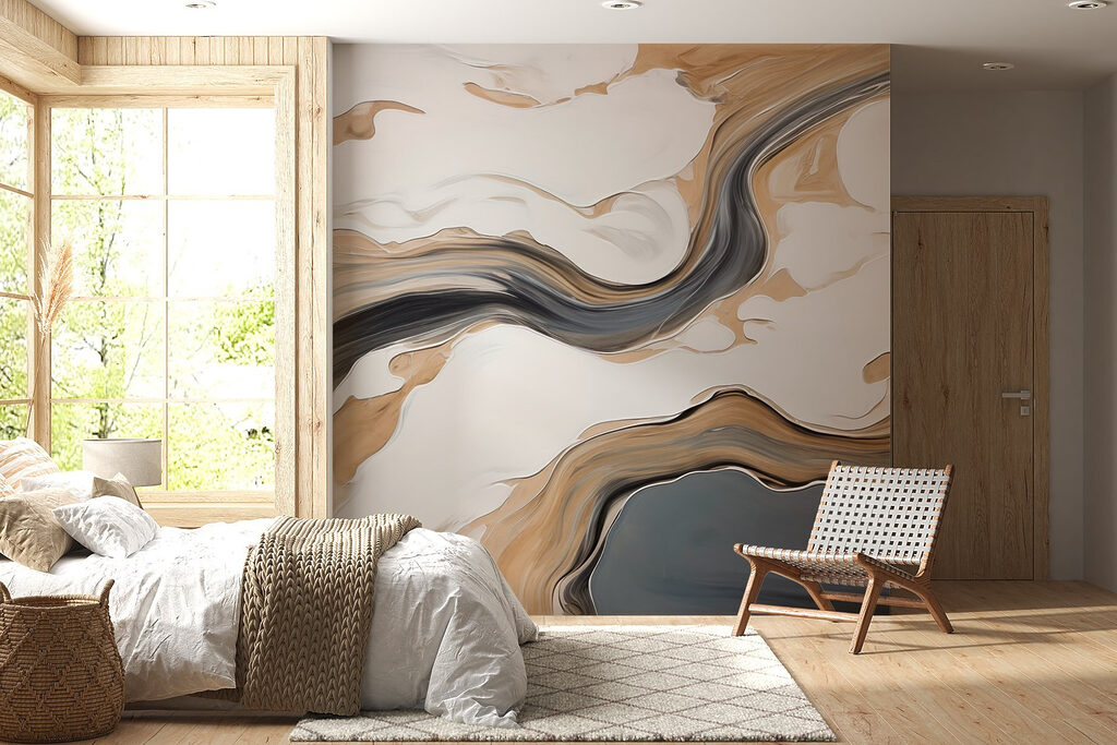 White and black swirls on a white surface White and black swirls on a white surface