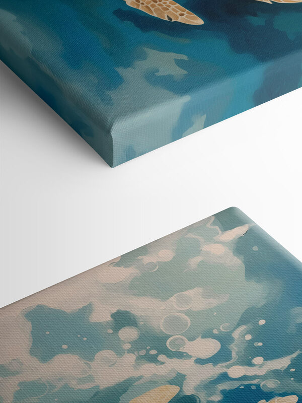 Couple of turtles swimming in water