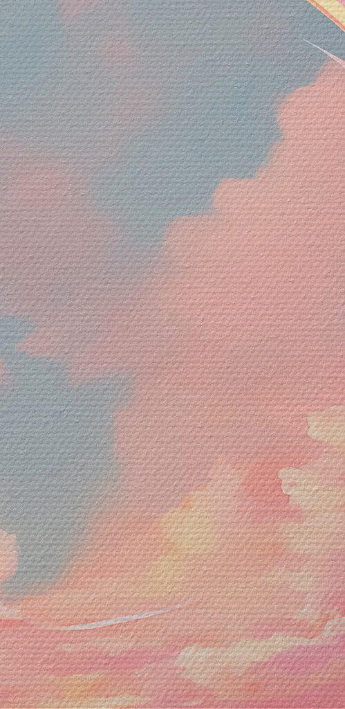 Pink clouds in the sky