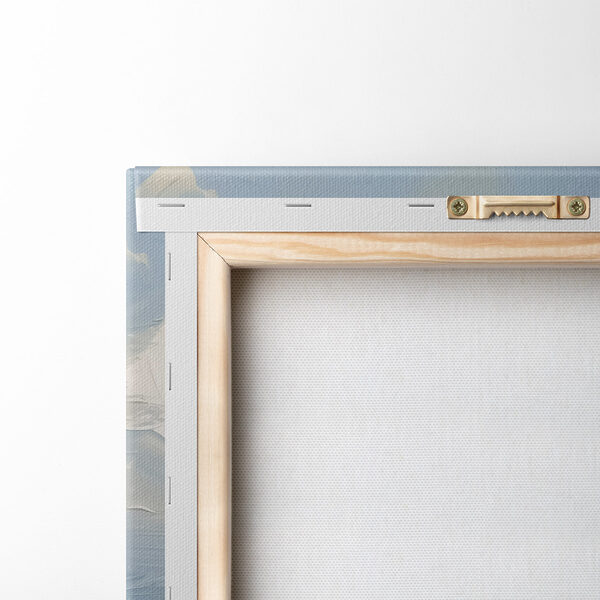 Painting of a beach and water