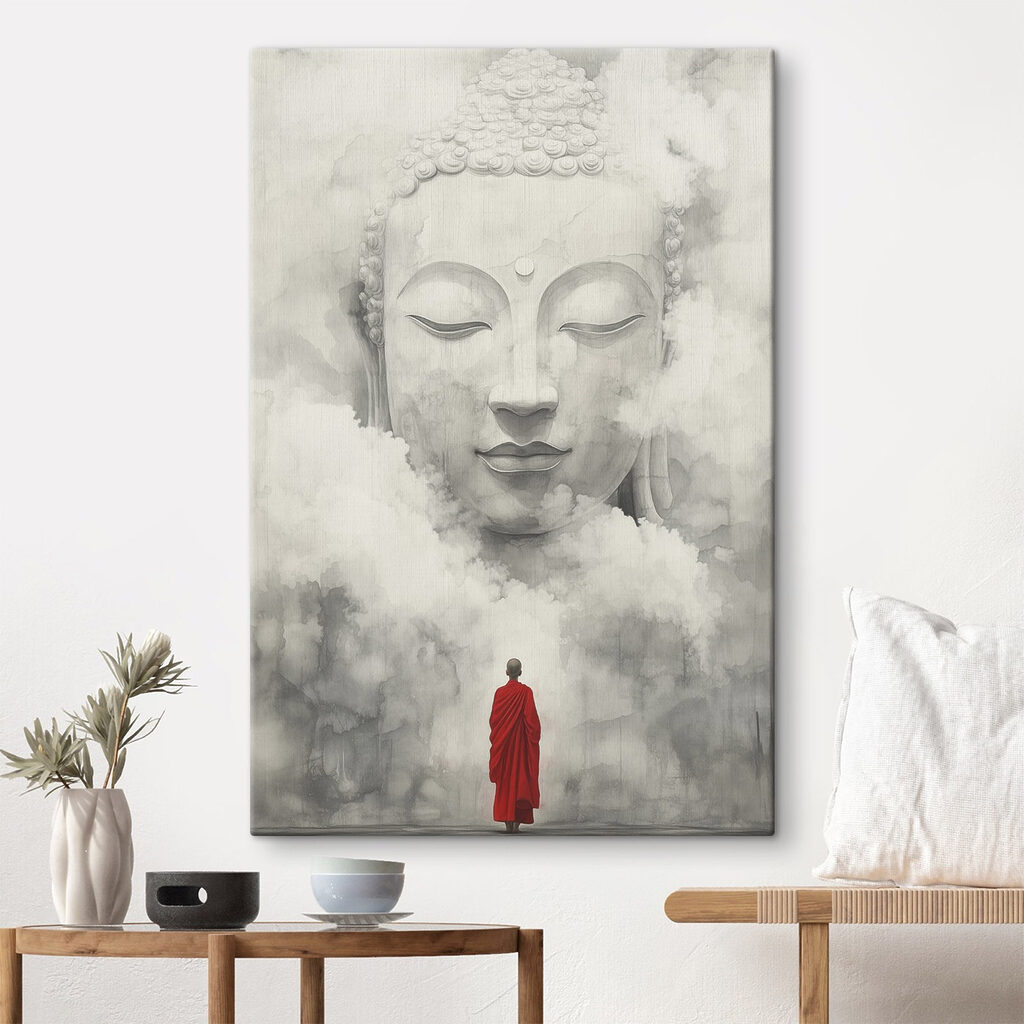 Man standing in front of a large statue