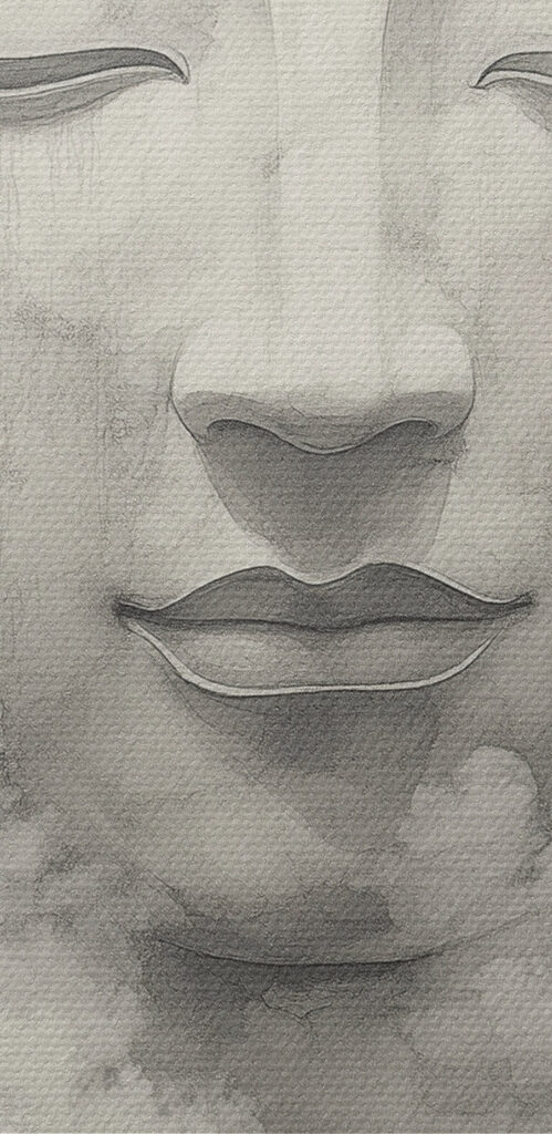 Man standing in front of a large statue