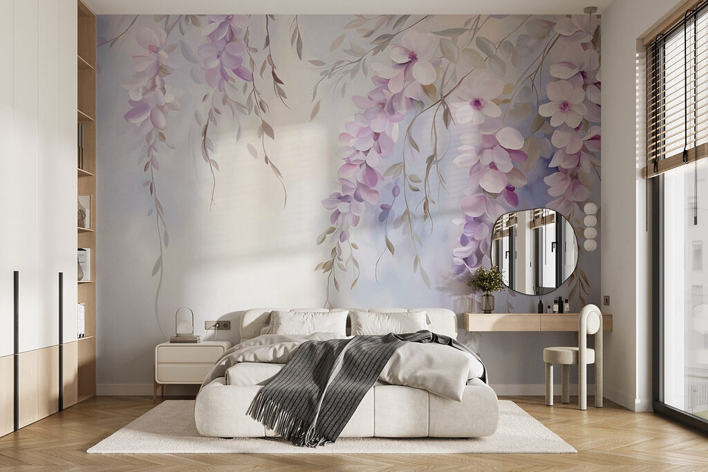 Painting of flowers on a branch Painting of flowers on a branch