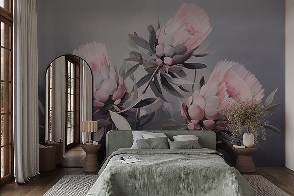 Painting of pink flowers