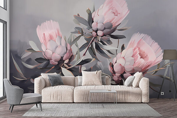 Painting of pink flowers