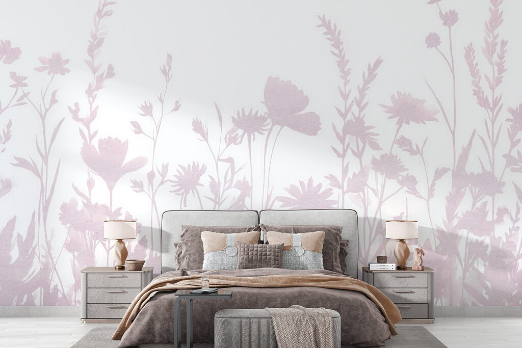 Soft silhouettes of delicate wildflowers Soft silhouettes of delicate wildflowers