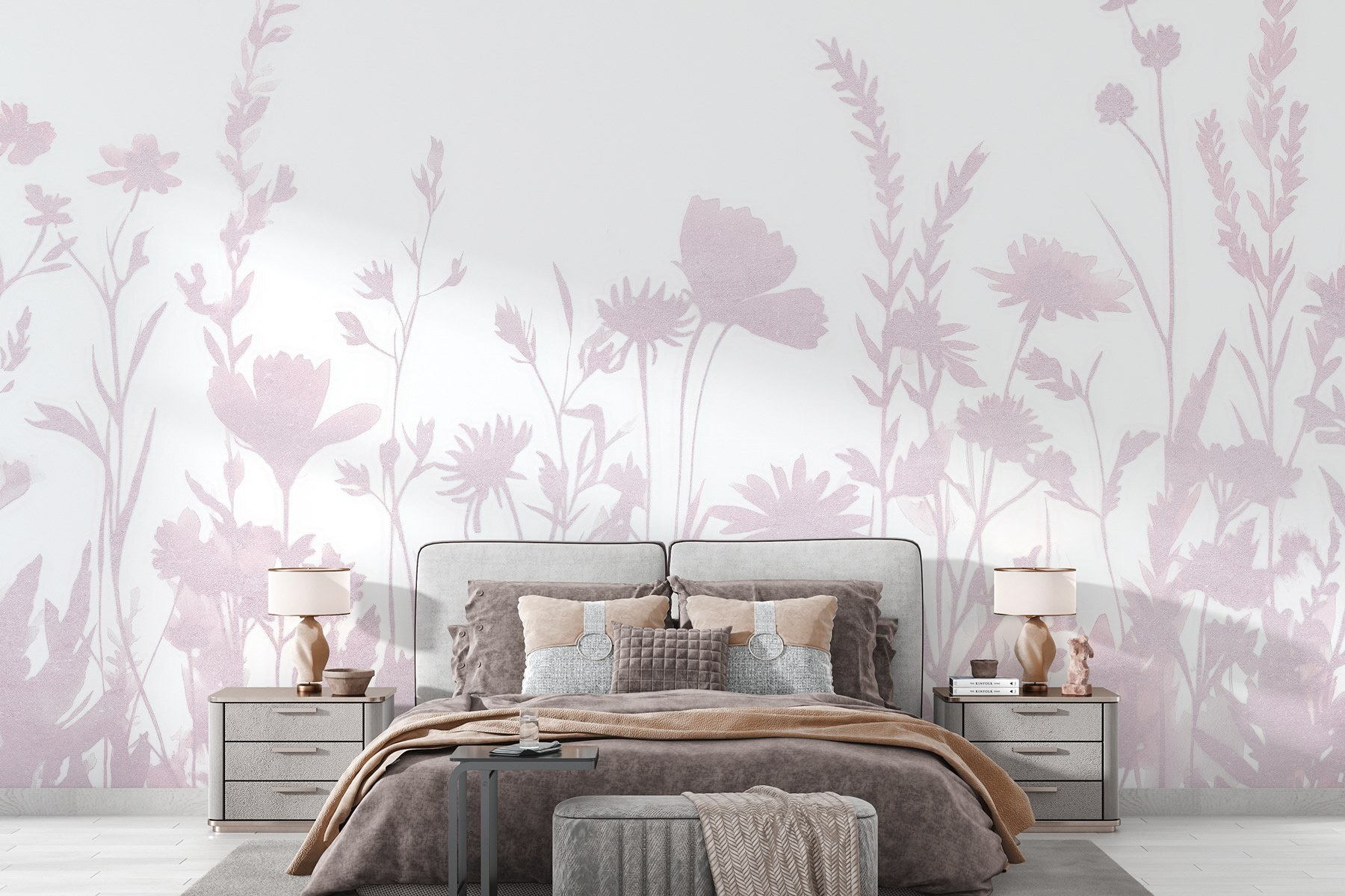 Soft silhouettes of delicate wildflowers Soft silhouettes of delicate wildflowers