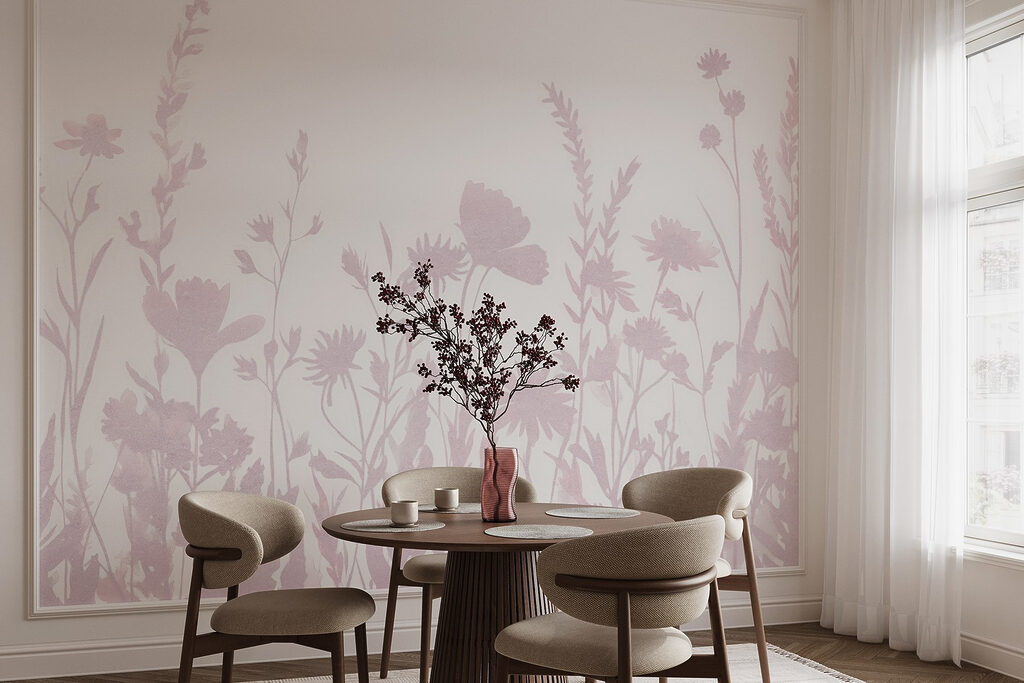 Soft silhouettes of delicate wildflowers Soft silhouettes of delicate wildflowers