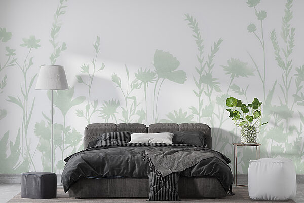 Szeszélyes virágos sziluett design megjelenített Szeszélyes virágos sziluett design megjelenített