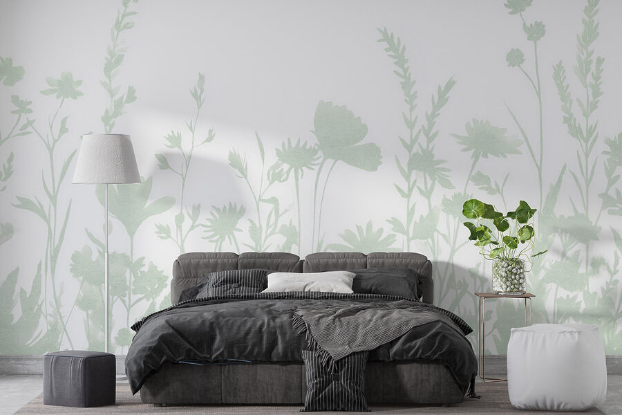 Szeszélyes virágos sziluett design megjelenített
