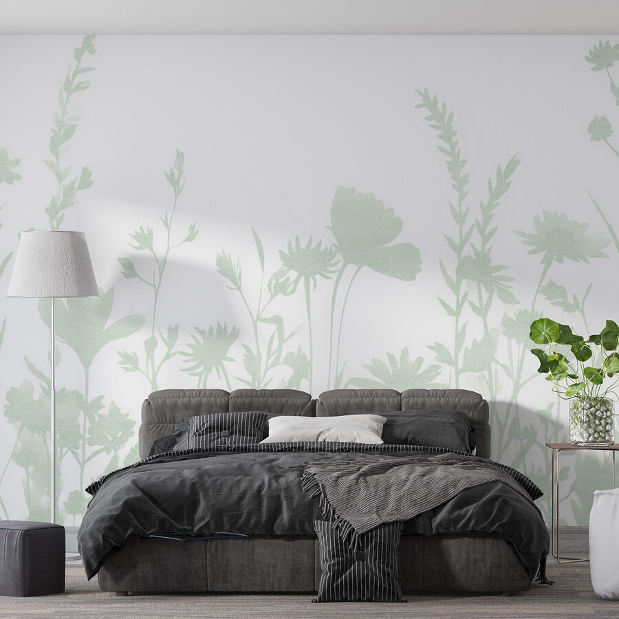 Szeszélyes virágos sziluett design megjelenített