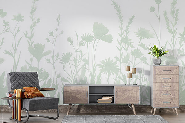Szeszélyes virágos sziluett design megjelenített Szeszélyes virágos sziluett design megjelenített