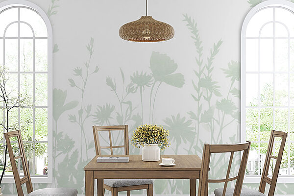 Szeszélyes virágos sziluett design megjelenített Szeszélyes virágos sziluett design megjelenített