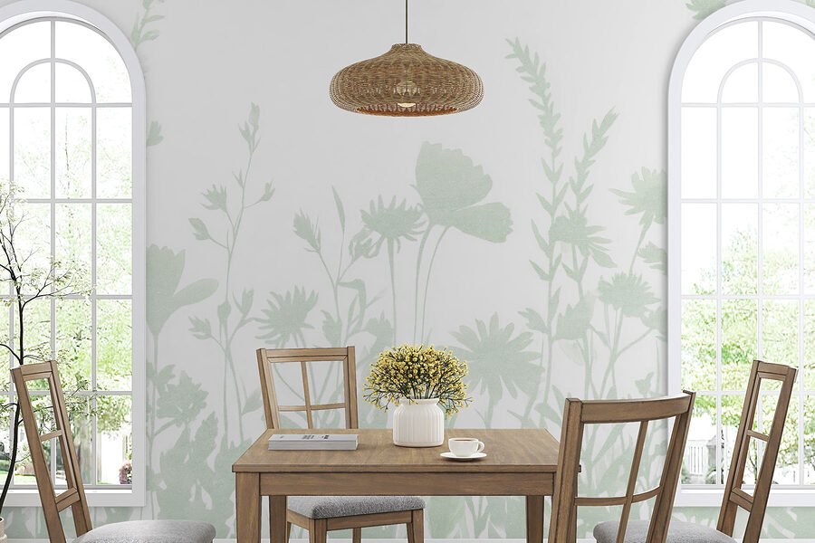 Szeszélyes virágos sziluett design megjelenített