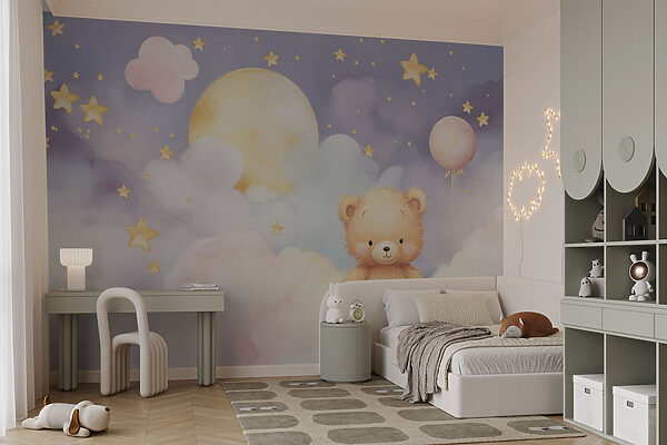 Teddy maci ül egy felhőn Teddy maci ül egy felhőn