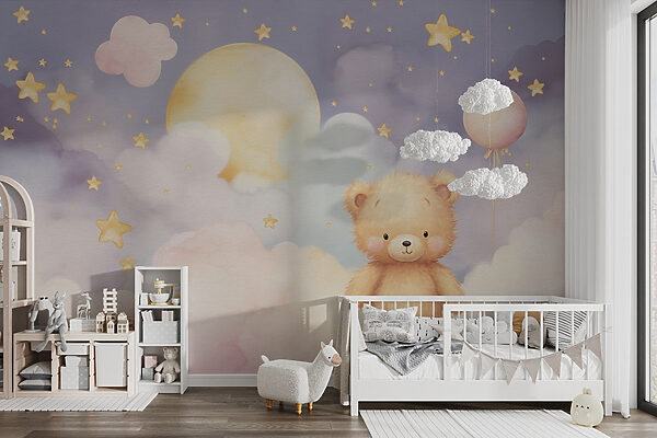 Teddy maci ül egy felhőn Teddy maci ül egy felhőn