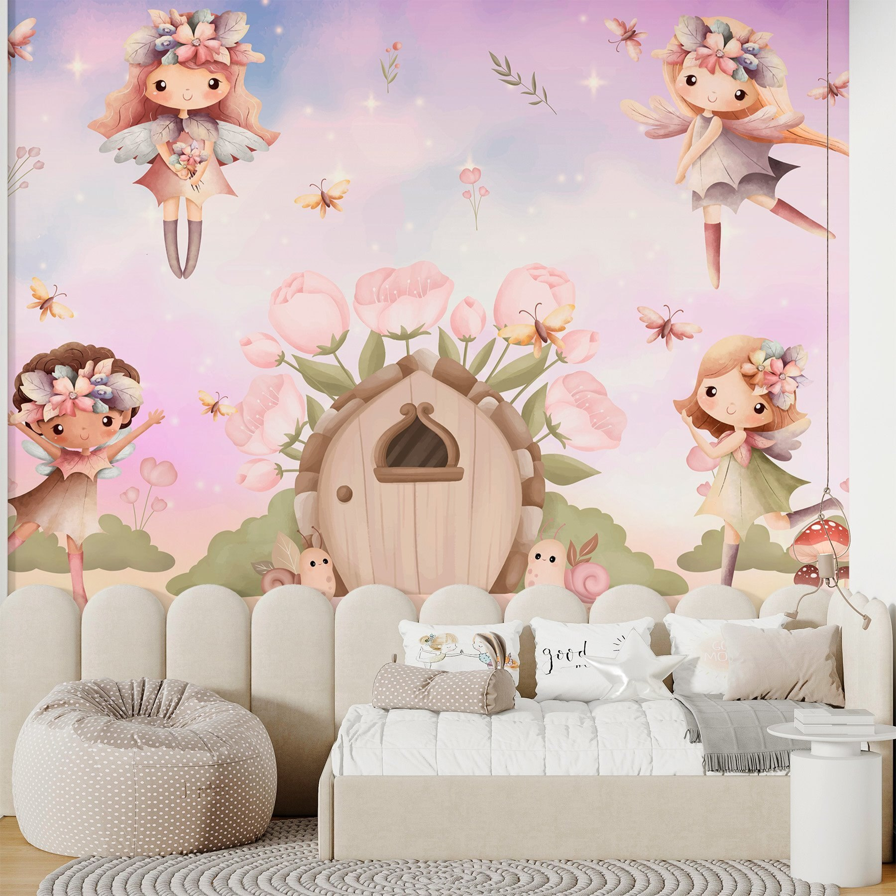 Group of fairies flying in the air