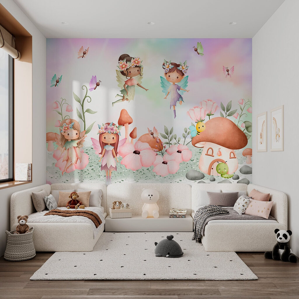 Group of fairies in a garden