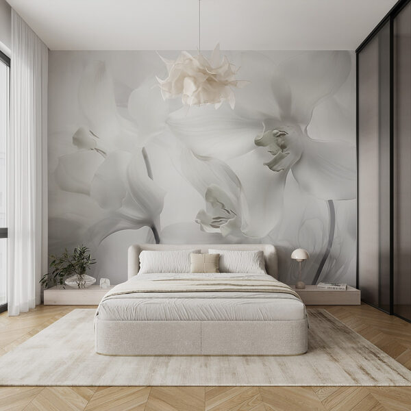 Finom fehér orchideák lágy fényben Finom fehér orchideák lágy fényben