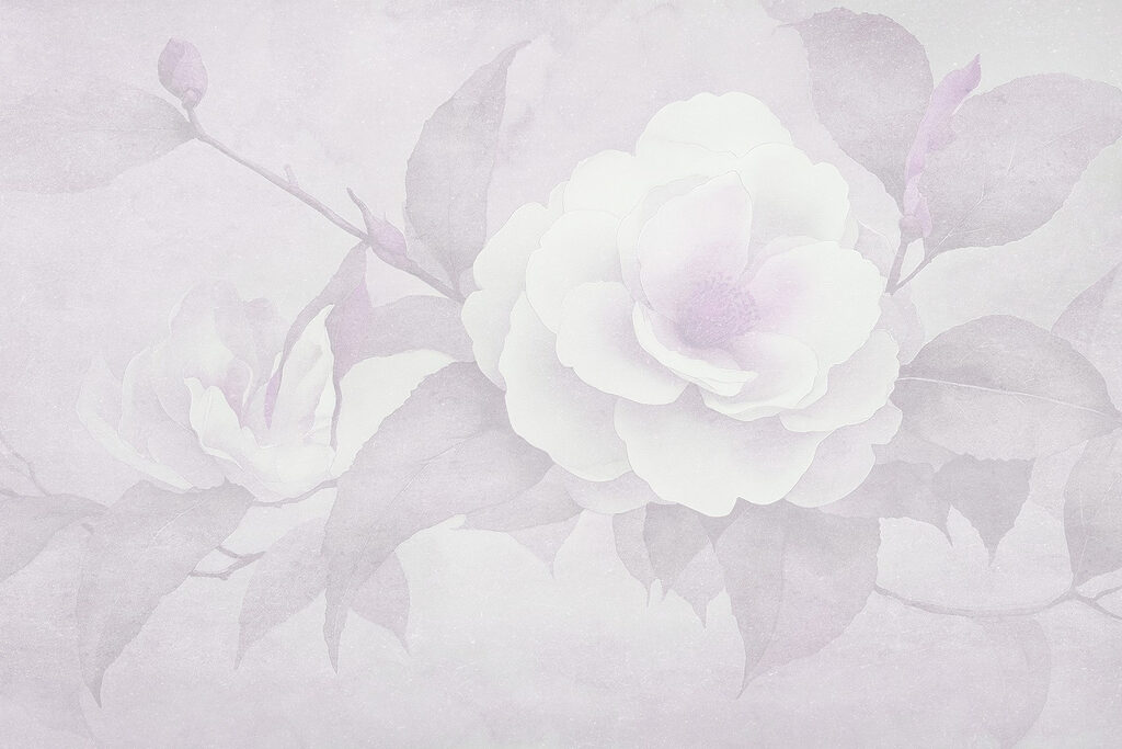 White flower with leaves