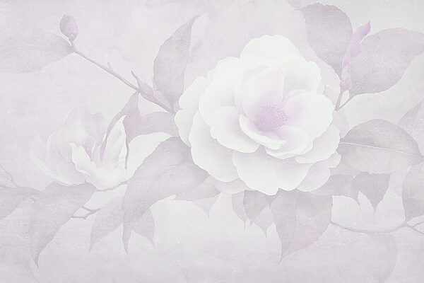 White flower with leaves