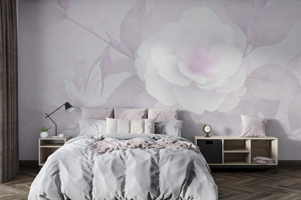 White flower with leaves