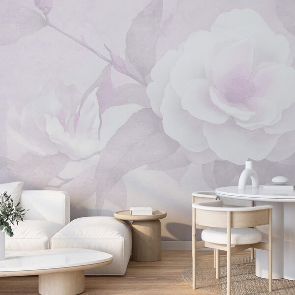 White flower with leaves