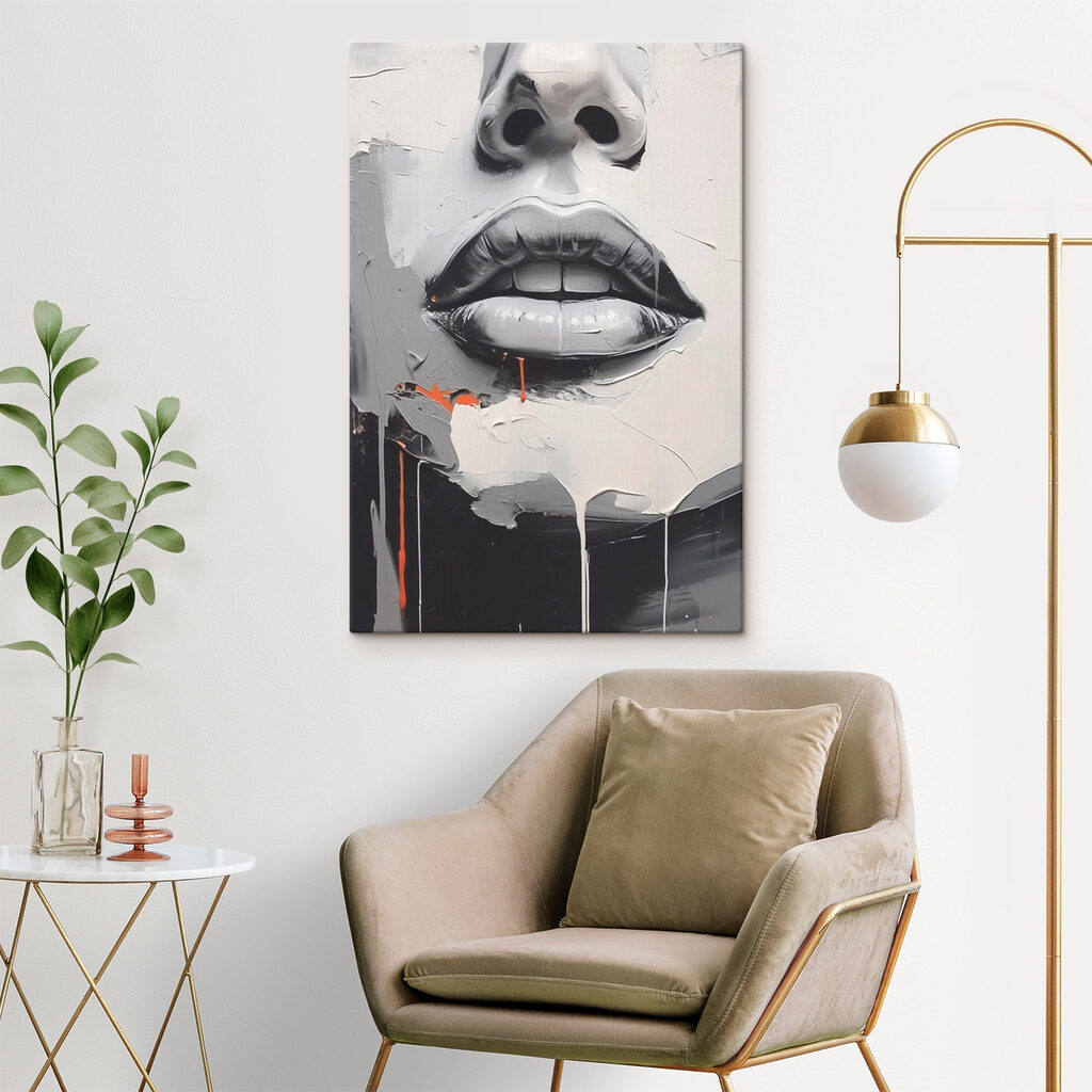 Painting of a woman's lips