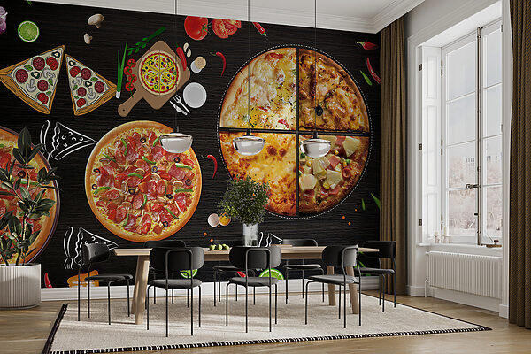 Egy pizza az asztalon Egy pizza az asztalon