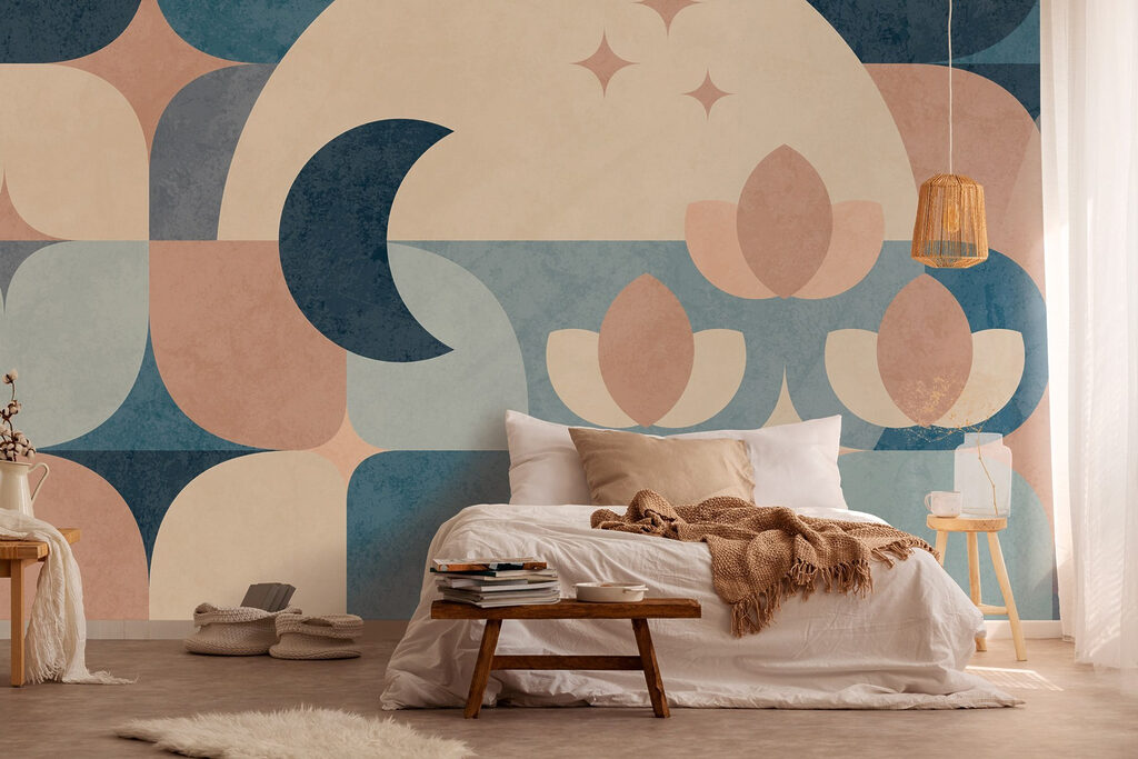 Blue and pink geometric design Blue and pink geometric design