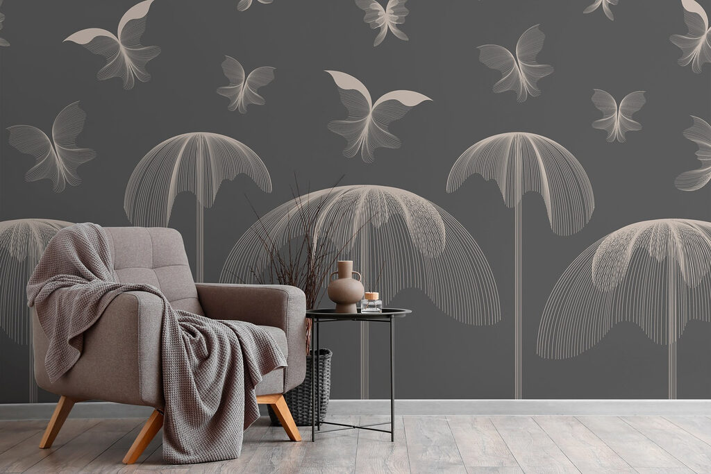 Butterflies and butterflies flying in the sky